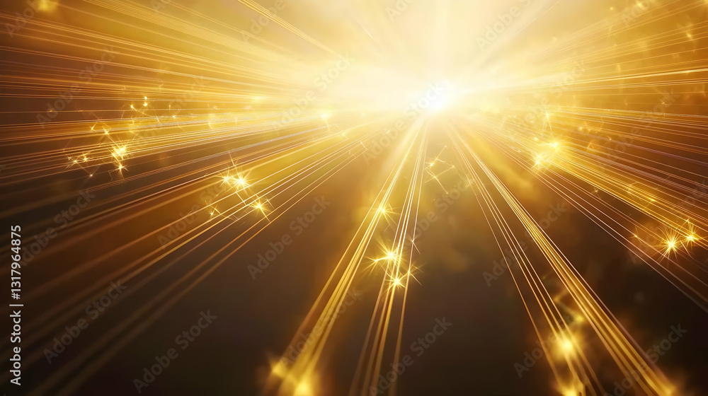 Aufkleber bright golden light burst with streaks and beams creating dynamic abstract background