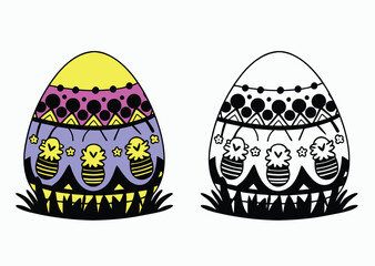 Creative Vibrant and Black White Easter Egg Patterns for Holiday Decor