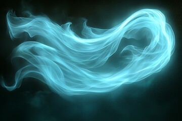 Glowing Blue Energy Stream for Dark Background. (1)