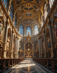 Fototapeta premium Sacred Serenity – Stunning Church & Christian Monastery Illustrations for Faith and Heritage