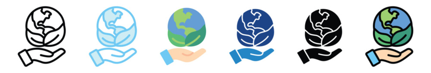 Eco Friendly multi style, mini illustration icon set. outline, flat, glyph, line color, UI, UX, app and web, digital or print. related to ecology and environment.