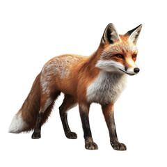 Naklejka premium Fox is standing on transparent background