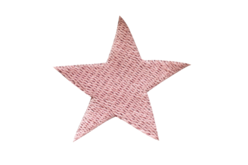 pink star patch isolated on white background