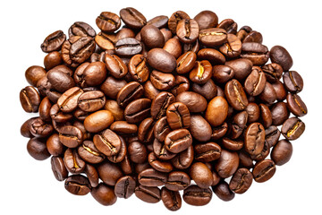 Fototapeta premium Scattered Coffee Beans with Rich Brown Hues