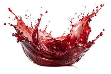 Dynamic Red Liquid Splash in Motion