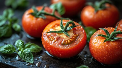 fresh tomato with vibrant color isolated