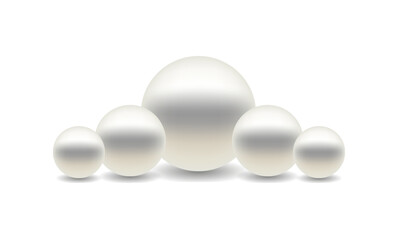 reaLISTIC WHITE PEARLS ISOLATED ON WHITE BACKROUND