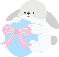 Adorable Pastel Bunny with Easter Egg