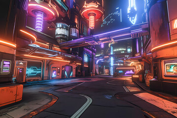Neon-lit futuristic cityscapes and tech challenges merge urban energy with visionary digital dreams.