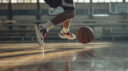 Agility and precision showcased through dynamic footwork on the basketball court