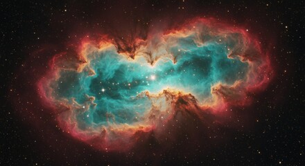 Fototapeta premium Breathtaking Out of the World Celestial Nebula: A Symphony of Cosmic Colors