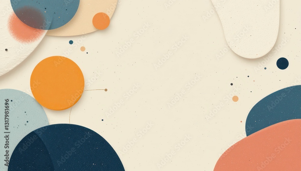Aufkleber abstract geometric shapes with soft colors and textured background
