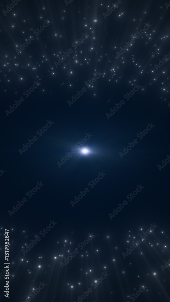 Poster abstract digital data landscape with glowing particles and dynamic lines on a dark background