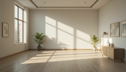 Fototapeta premium Bright Minimalist Interior with Natural Light and Simple Decor