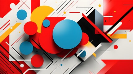 Obraz premium Artistic Postmodern Poster with Abstract Lettering and Geometric Shapes in a Balanced Design