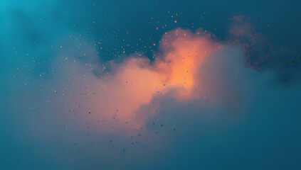 Fiery explosion in the sky with vibrant clouds and intense colors