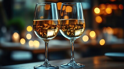 two glasses raised for a toast