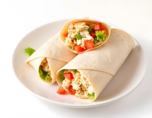 Delicious Chicken Shawarma Wrap &ndash; Authentic Middle Eastern Street Food with Spiced Grilled Chicken, Fresh Vegetables, and Creamy Garlic Sauce