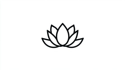 Obraz premium Simple lotus flower illustration, white background, wellness design