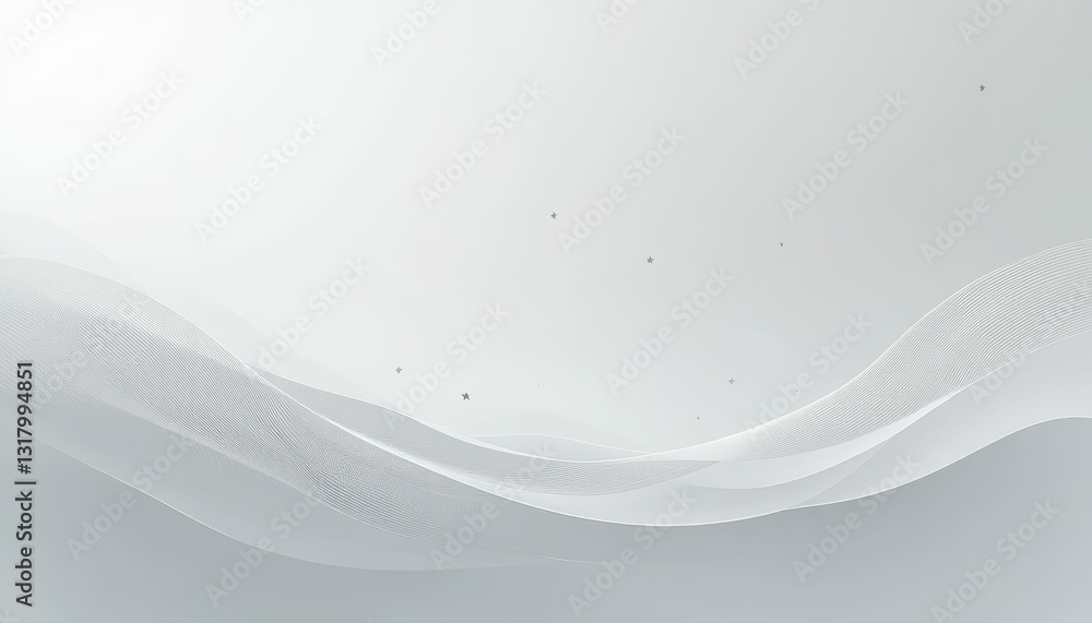 Poster soft white waves on light background with subtle texture elements
