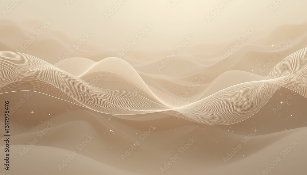 Poster soft beige waves with subtle texture and light background abstract