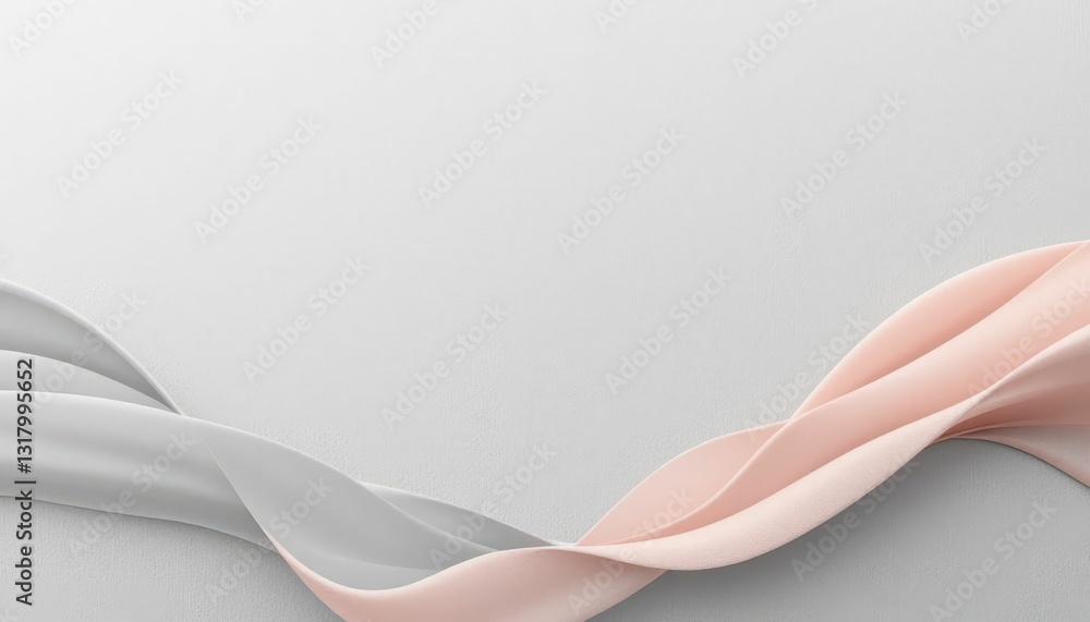 Poster soft abstract waves of pink and gray flowing smoothly across surface