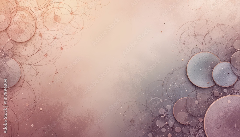 Poster abstract minimalist background with soft circles and patterns