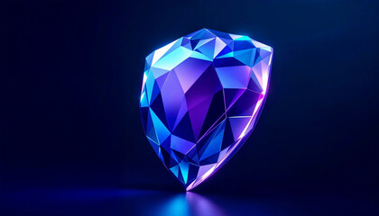 modern 3D rendered shield with a glossy