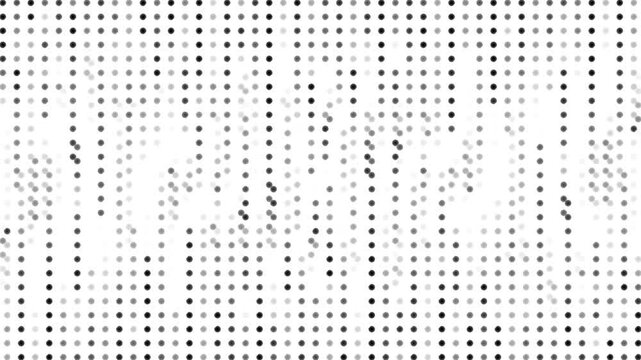 abstract animated halftone dotted retro technology background, random dots, and grids, 3d render loop animation backdrop