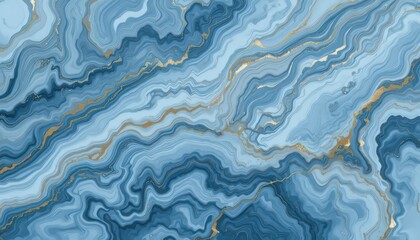 Fototapeta premium Abstract Blue and Gold Marble Texture: A Serene Swirl of Color and Luxury
