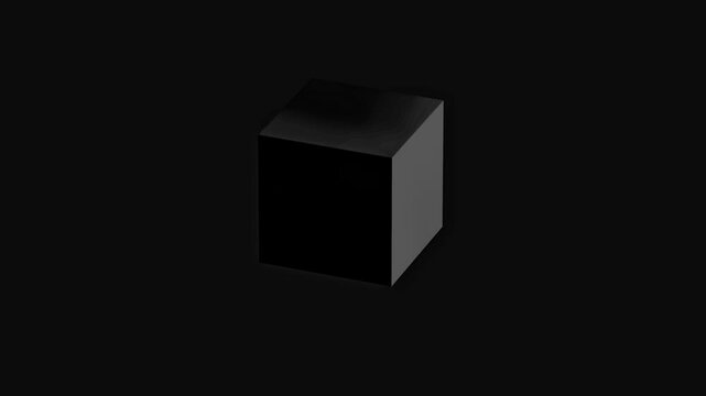 3D rendered human skull, composed of pixels, against a dark background transforme into cube.Loop animation.