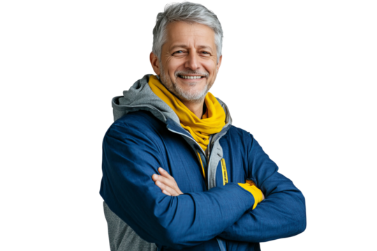 portrait of a young man isolated on transparent background