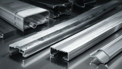Obraz premium Precision Aluminum Extrusions: Industrial Metal Profiles