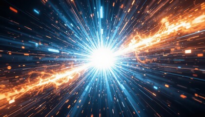 Obraz premium Dynamic Light Burst with Energy Waves and Motion Effects