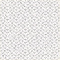 Minimal seamless heart pattern in hand-drawn gray outlines on light beige. Simple romantic background for Valentine’s Day, stationery, and modern designs.