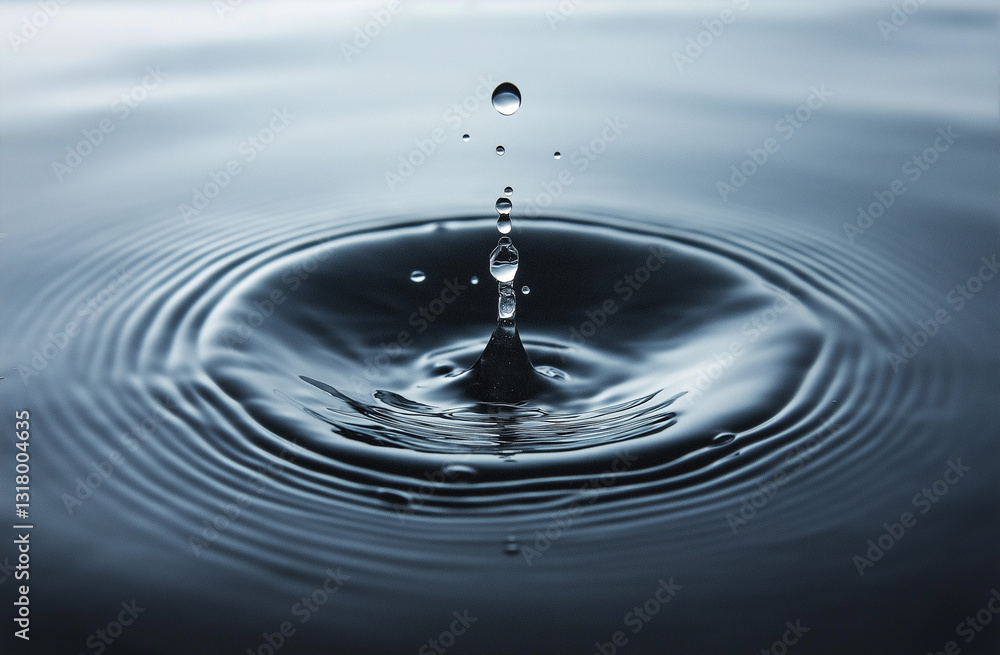 Poster water splashing in slow motion on a black background, 3d rendering, vector illustration with a white