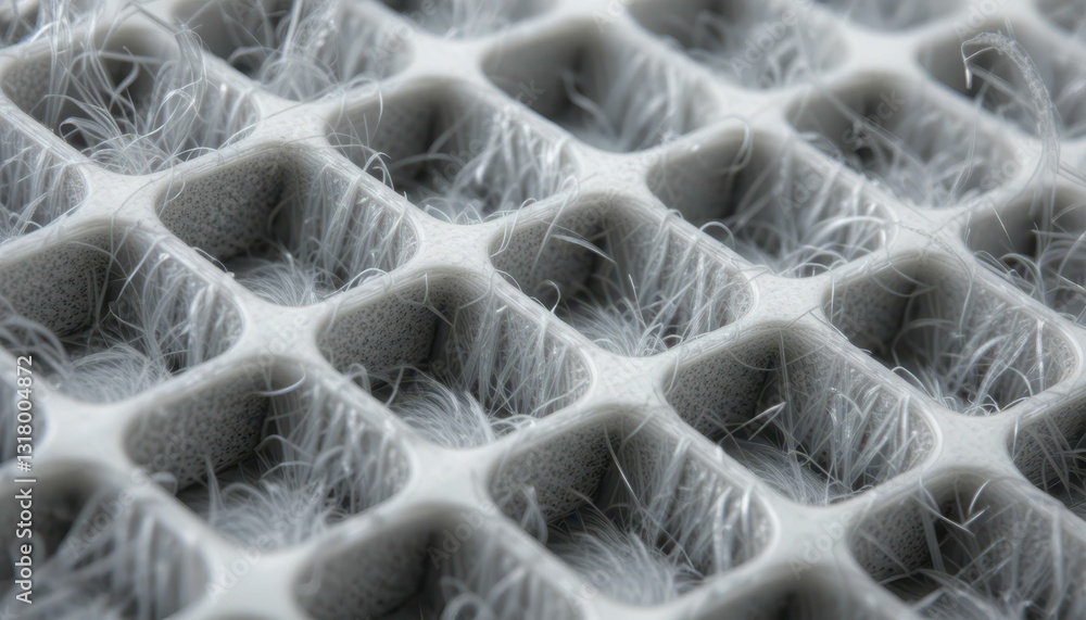 Poster Close-Up View of Textured Material with Fine Fibers and Patterns