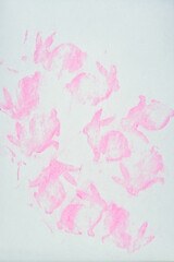 pink rabbit silhouettes