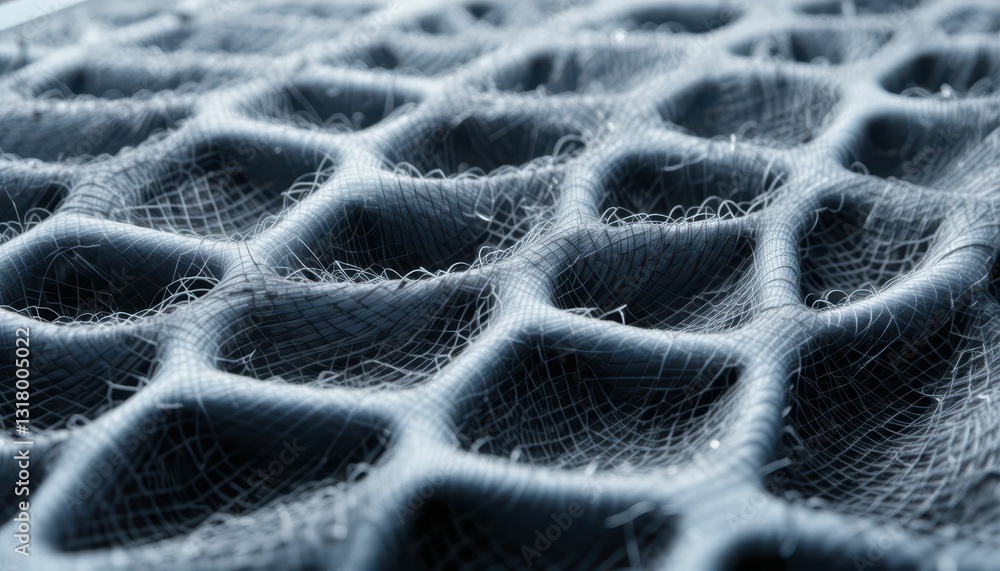 Poster intricate close-up of textured surface with hexagonal patterns
