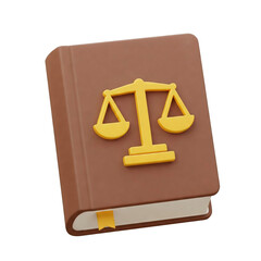 Variety of 3D Law Books with a Justice Scale Symbol on Front Cover Isolated