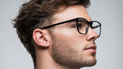 Obraz premium a handsome young man wearing glasses , Generative art.