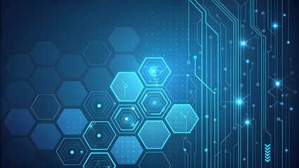 Abstract Futuristic Hexagonal Digital Technology Background