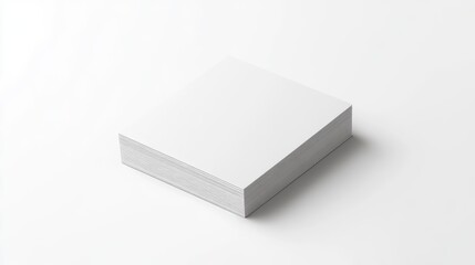 Fototapeta premium Minimalist Presentation, Stack of White Papers on Clean Background