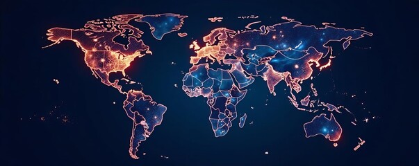 Variety of global icon outlines representing worldwide connectivity and communication, set, symbol, network