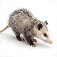 Obraz premium Beautiful opossum on white background