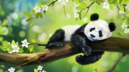 Obraz premium this background takes the beloved panda and presents it in a charingly simple way,making it an ideal choice for a wide range of projects.