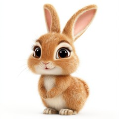 A large, adorable rabbit with fluffy fur and long, flopping ears, that resemble royal banners. The rabbit is facing forward, and the fluffiness suggests it is a mixture of a rabbit and a sheep.