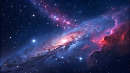 Spectacular Galaxy with Vibrant Nebula and Shining Stars in Deep Space