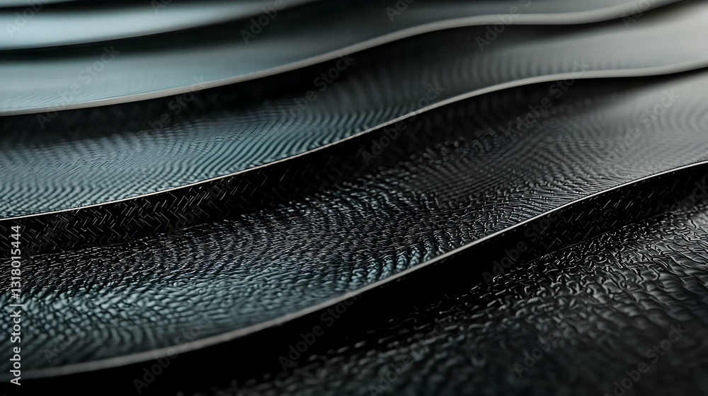 Poster wavy black texture showing different patterns and surface details