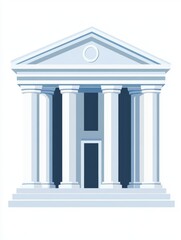 Classic building facade, stylized illustration